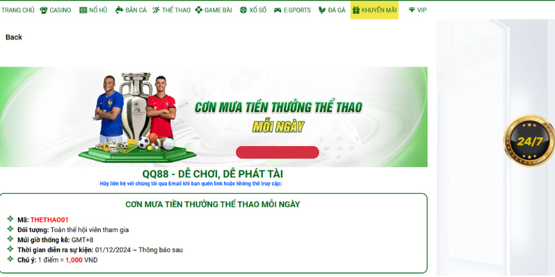 Khuyến Mãi QQ88 - Cập Nhật Ưu Đãi Mới Trên Toàn Hệ Thống 3 Nhận quà khuyến mãi của QQ88 trên sảnh thể thao ngẫu nhiên, bất ngờ